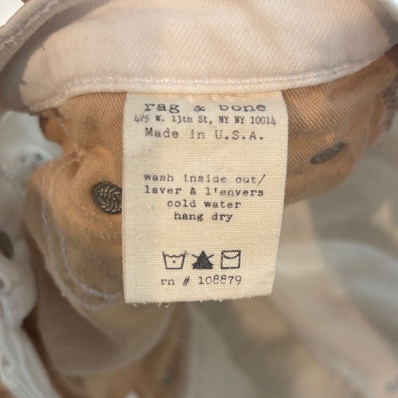 Rag & Bone White Skinny Jeans with Ankle Zippers - Picture 7 of 12